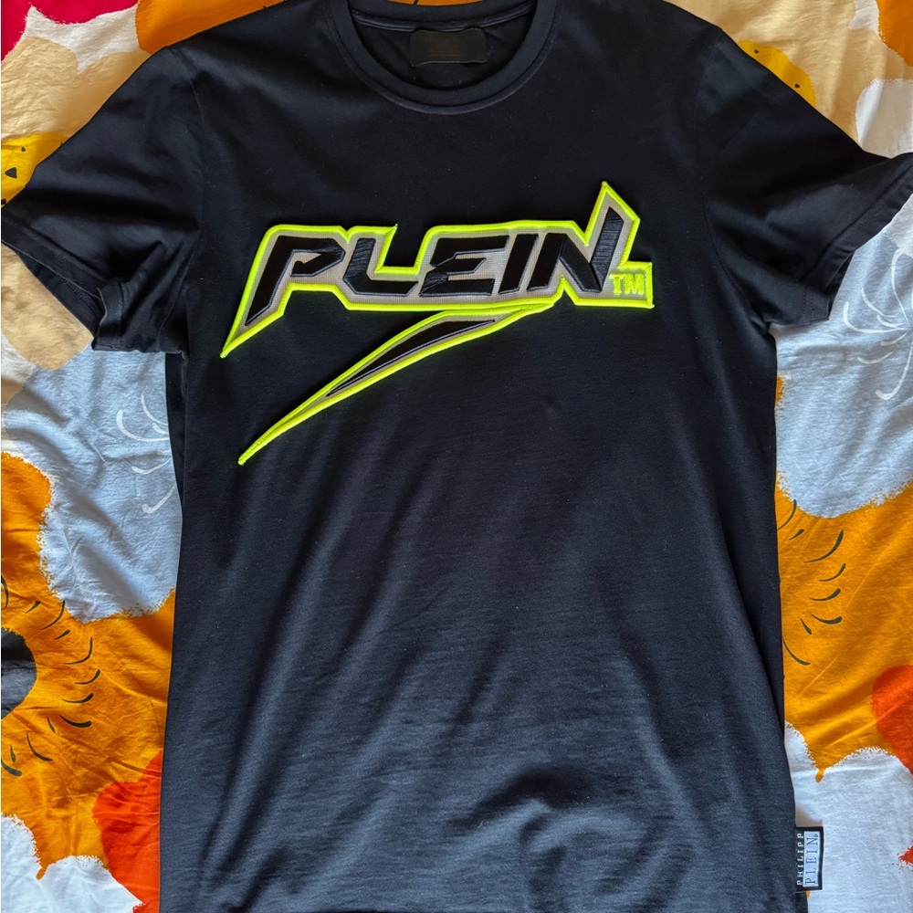 Philipp Plein Black and Yellow Short Sleeve Tee